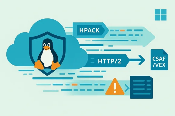 Cloud-based Linux security shield protects HTTP/2 HPACK traffic with CSAF/VEX alerts.