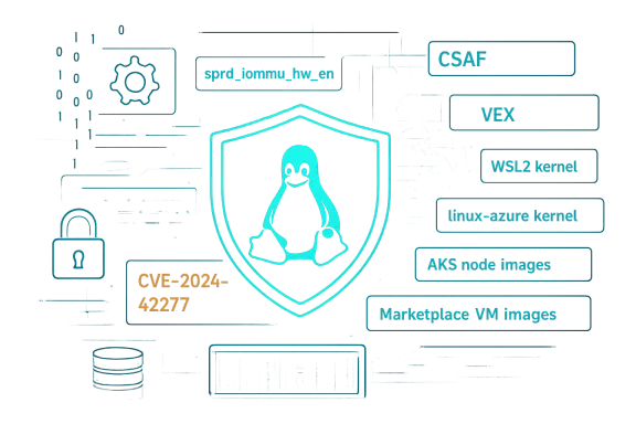 Glowing Linux penguin shield highlights CVE-2024-42277 on a cyber-security dashboard.