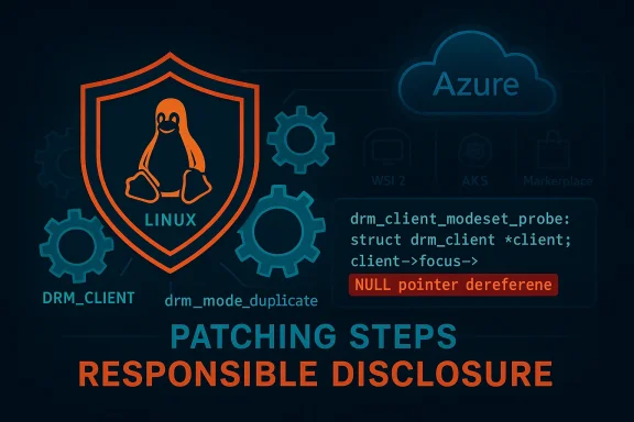 Linux shield and gears depict patching steps and responsible disclosure.
