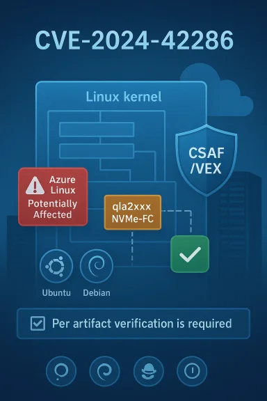 CVE-2024-42286: Linux kernel vulnerability affecting Azure Linux; Ubuntu and Debian flagged; verification required.