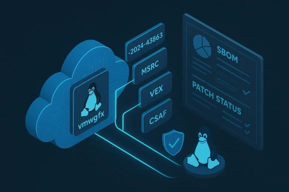 Cloud-based security dashboard showing SBOM and patch status for Linux/open-source software.
