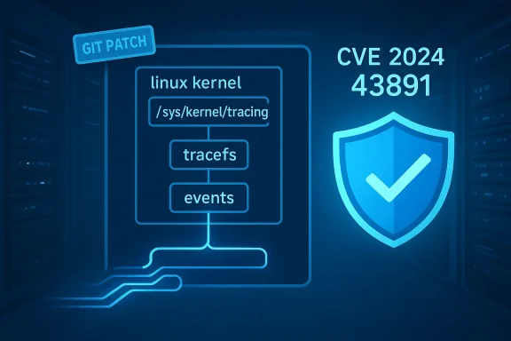 Git patch for Linux kernel tracing (tracefs) addressing CVE-2024-43891.