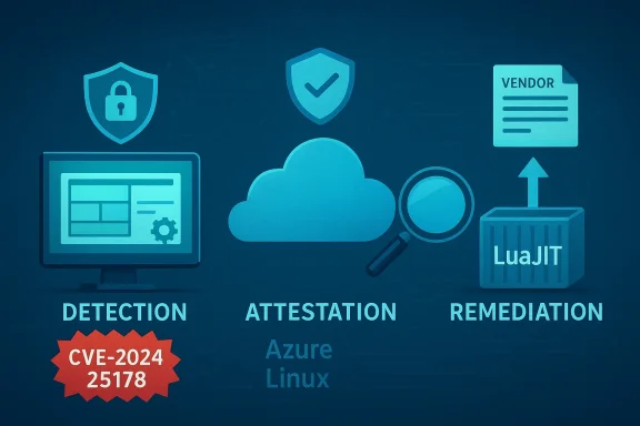 Security workflow for cloud software: detection, attestation, and remediation of CVE-2024-25178.