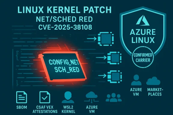 Azure Linux shows a Linux kernel patch for CVE-2025-38108.