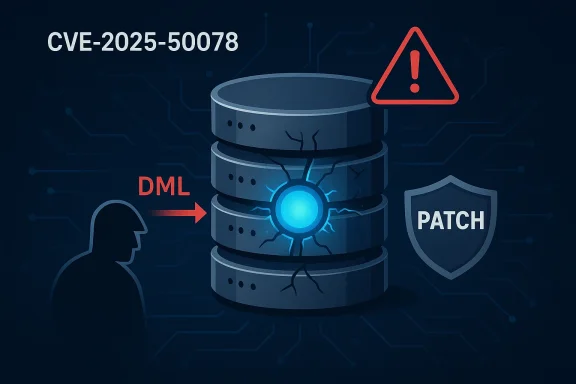CVE-2025-50078: DML attack on a database with patch shield.