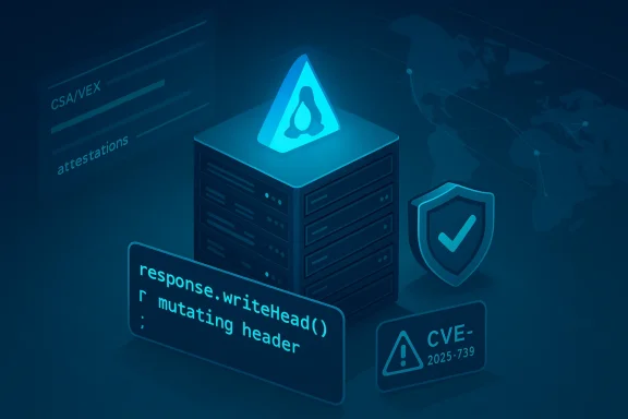 Secure server stack with a CVE alert, code snippet, and shield icon symbolizing protection.