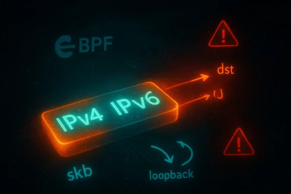 Neon IPv4/IPv6 block routing to destination with loopback and skb labels.
