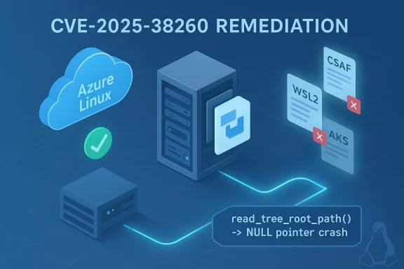 CVE-2025-38260 remediation across Azure Linux, servers, WSL2 and AKS.