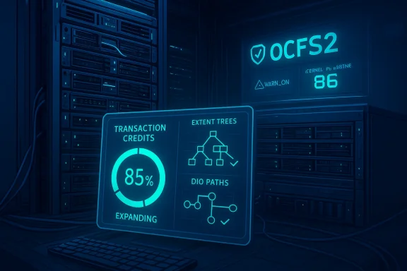 Blue-lit data center with a holographic dashboard showing 85% transaction credits and network diagrams.