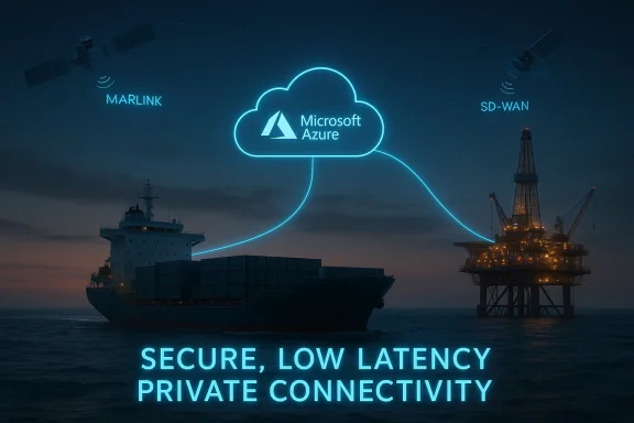 Azure cloud enables secure, low-latency private connectivity between ship and offshore rig. Azure cloud enables secure, low-latency private connectivity between ship and offshore rig.