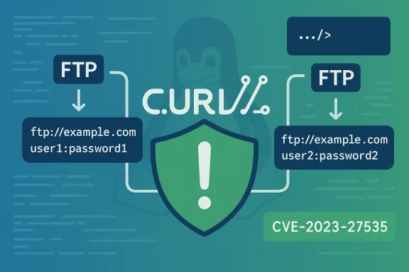Illustration of curl vulnerability CVE-2023-27535 exposing FTP credentials.