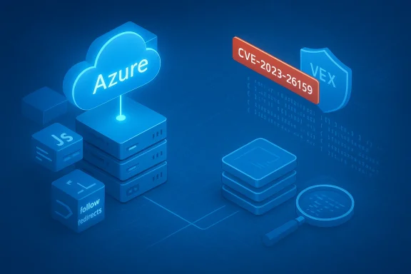 Azure cloud links to servers amid CVE-2023-26159 security alert.