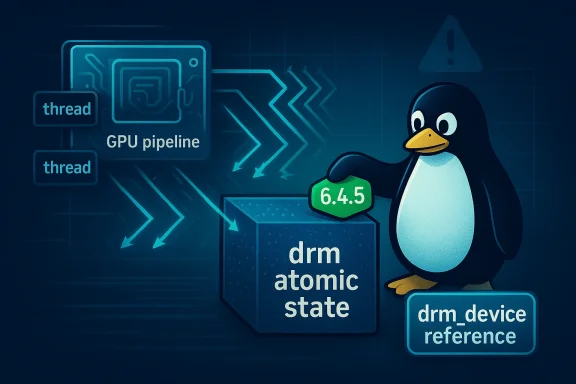 Linux penguin controls DRM atomic state (6.4.5) in the GPU pipeline.