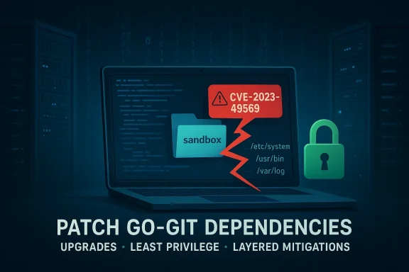 Illustration of patching Go-Git dependencies after CVE-2023-49569.