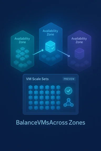 Diagram showing balancing VM scale sets across Availability Zones.