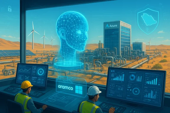 Futuristic control room monitors an energy plant via a holographic blue head with Azure branding. Futuristic control room monitors an energy plant via a holographic blue head with Azure branding.