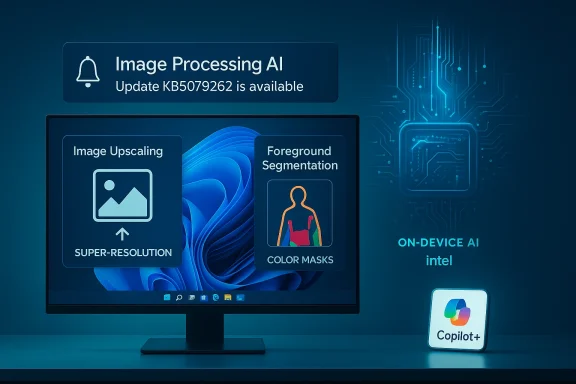 Monitor showcases Image Processing AI with Image Upscaling and Foreground Segmentation. Monitor showcases Image Processing AI with Image Upscaling and Foreground Segmentation.