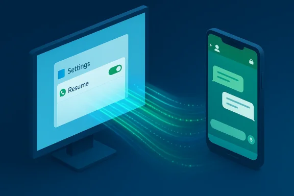 A computer monitor shows Settings and Resume, wirelessly sending data to a smartphone. A computer monitor shows Settings and Resume, wirelessly sending data to a smartphone.