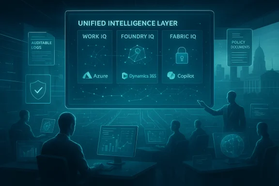 A futuristic control room displaying a Unified Intelligence Layer dashboard for AI modules.