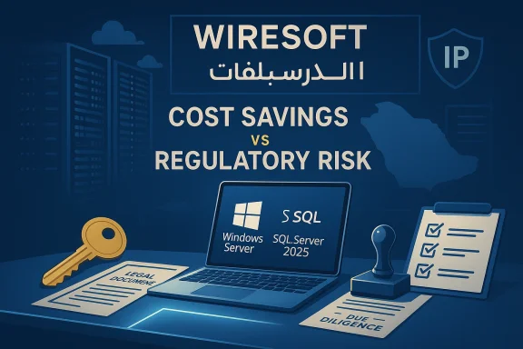 WIRESOFT highlights cost savings versus regulatory risk for SQL Server on Windows Server.