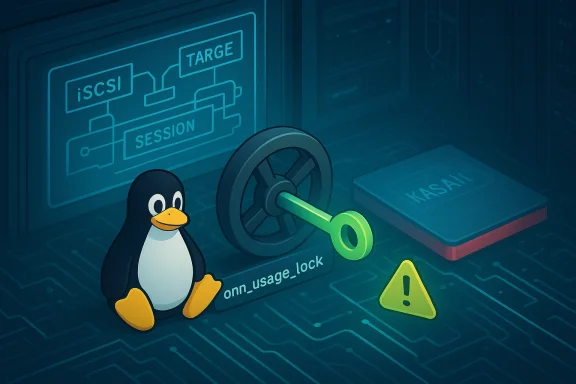 Tux the Linux penguin sits beside a giant green key and wheel near a high-tech security diagram.