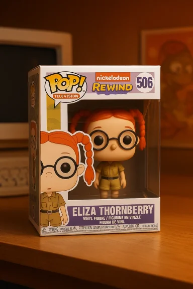Eliza Thornberry Pop! figure in safari outfit inside its packaging.