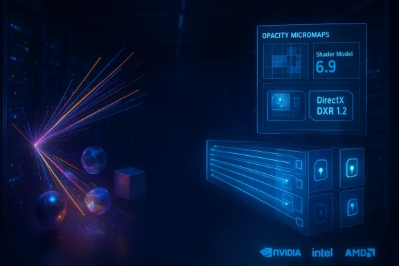 Futuristic data center with blue holographic GPU panels and neon light streaks.