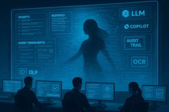 A futuristic control room with a holographic AI dashboard and analysts at computer stations.