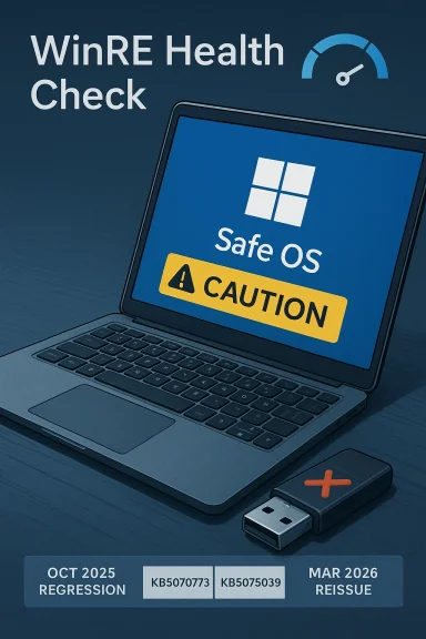 WinRE Health Check: Safe OS CAUTION on laptop with USB drive.