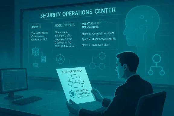 A security analyst reviews a chain-of-custody document in a Security Operations Center.