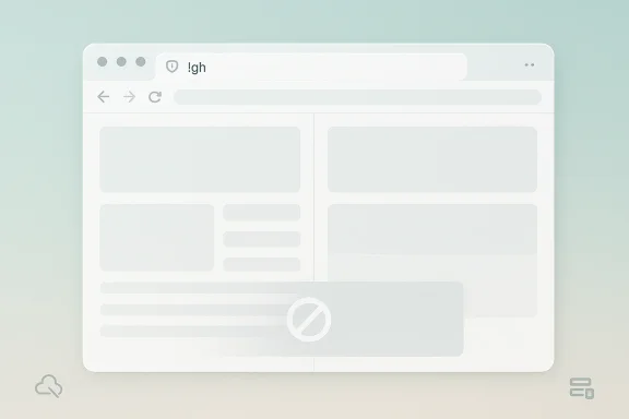 Pastel browser mockup with placeholder content blocks and a no-content overlay.