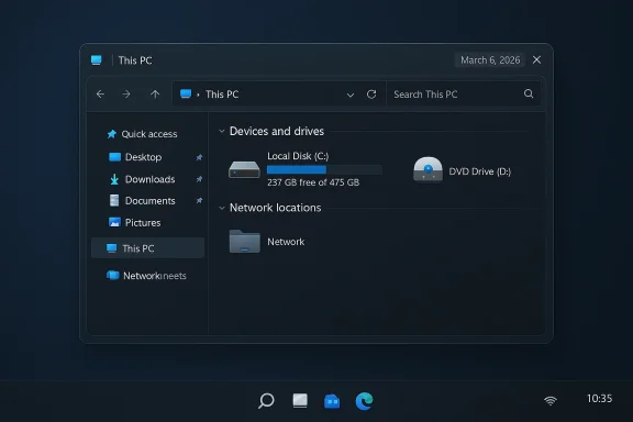 Dark Windows File Explorer shows This PC with Local Disk (C:) and a DVD Drive. Dark Windows File Explorer shows This PC with Local Disk (C:) and a DVD Drive.