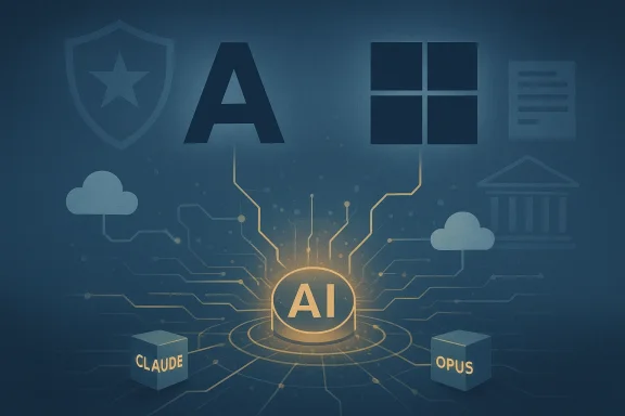 A glowing AI hub connects circuit pathways to security, cloud, and AI models Claude and Opus.