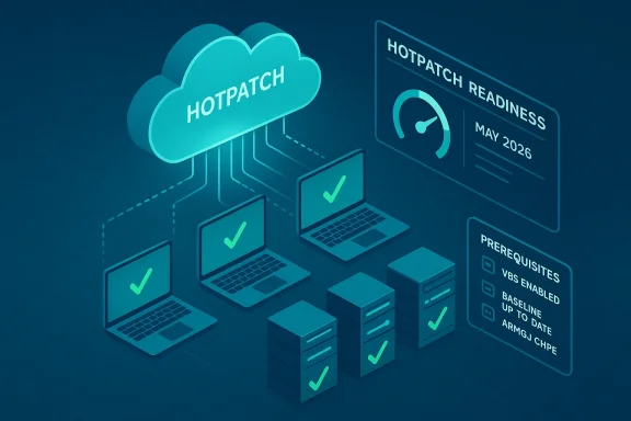 HotPatch cloud readiness dashboard with connected laptops and servers.