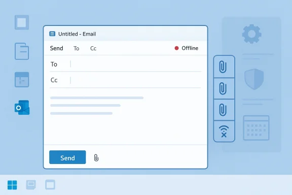Blue-tinted email compose window with To and Cc fields and a prominent Send button.