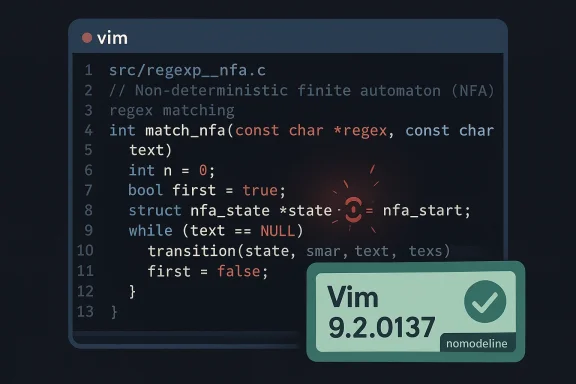 windowsforum-cve-2026-32249-vim-nfa-regex-null-pointer-fixed-in-vim-9-2-0137.webp
