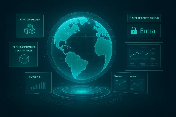 Global data analytics dashboard featuring a holographic globe, cloud data tiles, charts, and secure access panels.