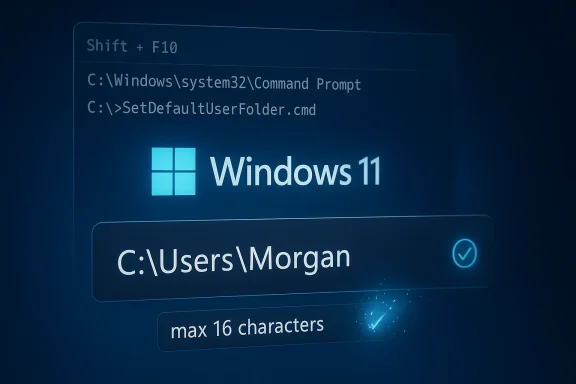 Windows 11 Command Prompt screen showing a file path like C:\Users\Morgan.