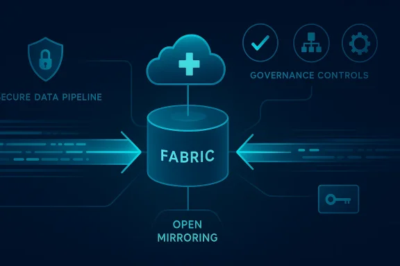Neon cloud-to-container data flow diagram labeled “FABRIC,” with secure pipeline and governance controls. Neon cloud-to-container data flow diagram labeled “FABRIC,” with secure pipeline and governance controls.
