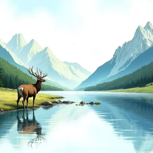 Deer By A Lake.webp