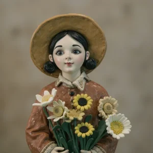 Clay Girl With Flowers.webp