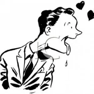 A_Black_and_White_Cartoon_Man_Lovestruck_with_His_Tongue_Out_Drooling_Royalty_Free_Clipart_Pictu.jpg