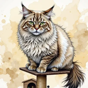 Cat On A Scratching Post.webp