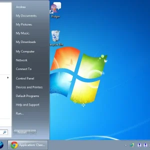 Windows 7 theme with the Vista Sidebar..webp